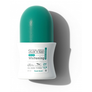 STARVILLE WHITENING ROLL ON ANTIPERSPIRANT FRESH BREEZE WITH VITAMIN E FOR ALL SKIN TYPES 24 HOURS 60 ML